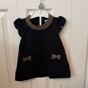 Janie and Jack Black Dress with Gold Accents.